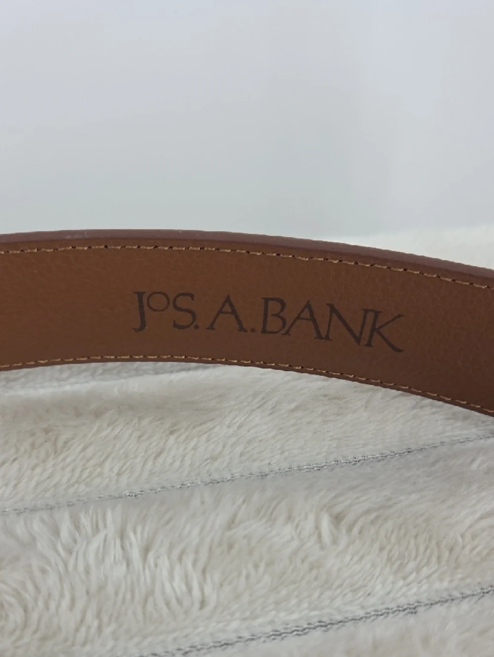 Jos. A. Bank Brown Leather Belt with Silver Buckle
